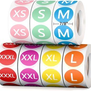 NWT 3500 Color-Coded Clothing Stickers 7/8" - Bulk